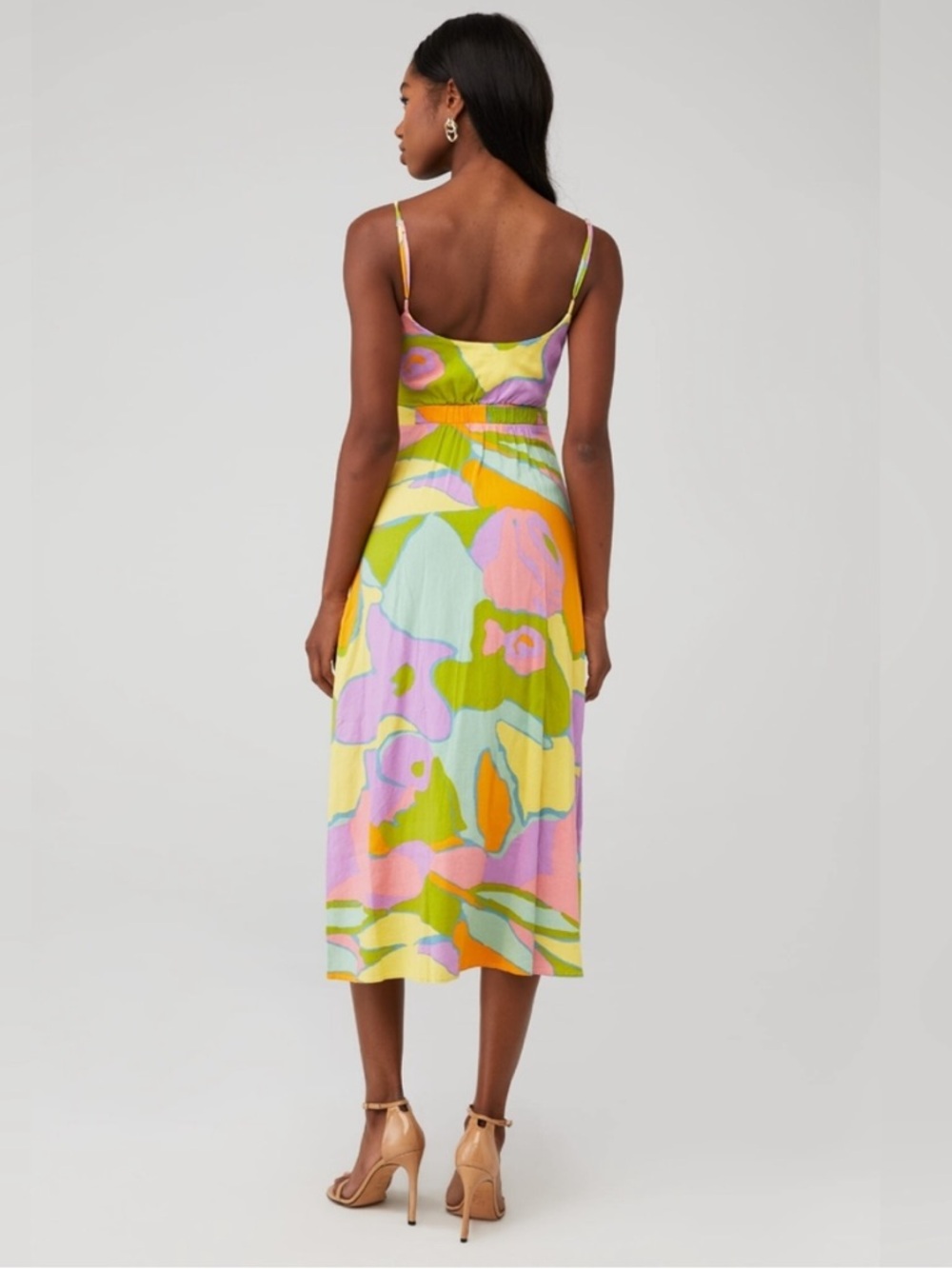 Show Me Your Mumu NWT Moby Midi Tie front dress in Summer Sorbet- XS - Picture 3 of 8